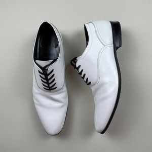 White leather dress shoes